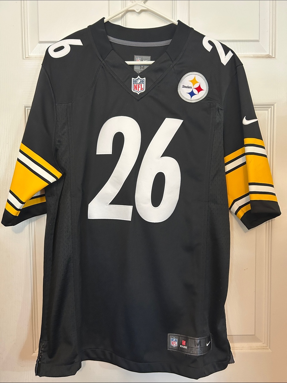Nike Steelers Black and Yellow #26 Bell Football Jersey